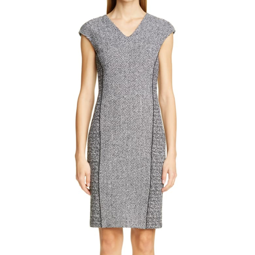 St. John Abby Boucle Knit Sheath Dress 6
